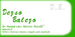 dezso balczo business card